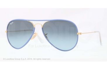 Image of Ray-Ban AVIATOR FULL COLOR RB3025JM Sunglasses 001/4M-58 - Arista Frame, Blue Gradient Blue Lenses