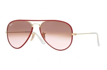 Image of Ray-Ban AVIATOR FULL COLOR RB3025JM Sunglasses 001/X3-55 - Arista Frame, Pink Gradient Brown Photo Lenses