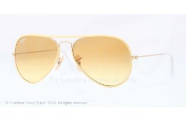 Image of Ray-Ban AVIATOR FULL COLOR RB3025JM Sunglasses 001/X4-55 - Arista Frame, Yellow Gradient Brown Photo Lenses