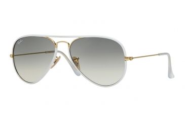 Image of Ray-Ban AVIATOR FULL COLOR RB3025JM Sunglasses 146/32-58 - Shiny Gold Frame, Grey Gradient Lenses
