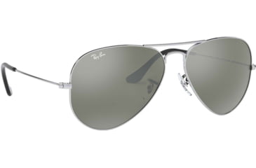 Image of Ray-Ban Aviator Large Metal RB3025 Sunglasses, Silver Frame, Crystal Gray Mirror 55 mm Lenses, W3275-5514