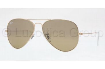 Image of Ray-Ban RB3025 Aviator Large Metal Prescription Sunglasses, Lens Diameter 55 mm, Frame Color Arista Crystal Brown, 001-3K-5514