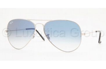 Image of Ray-Ban Aviator Large Metal Prescription Sunglasses RB3025 RB3025-003-3F-5514 - Lens Diameter: 55 mm, Frame Color: Silver