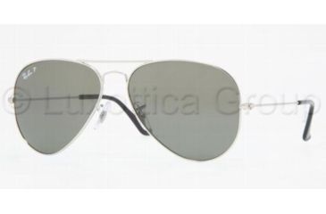 Image of Ray-Ban RB3025 Aviator Large Metal Prescription Sunglasses, Lens Diameter 55 mm, Frame Color Silver, 003-58-5514