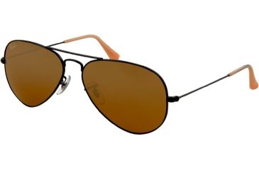Image of Ray-Ban Aviator Large Metal Prescription Sunglasses RB3025 RB3025-006-3K-5814 - Lens Diameter 58 mm, Frame Color Matte Black