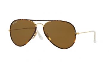 Image of Ray-Ban Aviator RB3025JM Sunglasses 001/57-58 - Arista Frame, Crystal Brown Polar Lenses