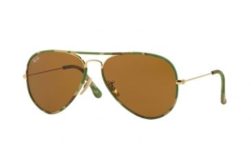 Image of Ray-Ban Aviator RB3025JM Sunglasses 169-55 - Gold Frame, Brown Lenses