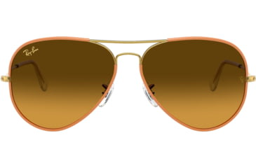 Image of Ray-Ban Aviator RB3025JM Sunglasses 91963C-58 - , yellow vintage oran grad brown Lenses