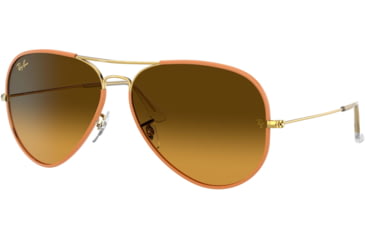 Image of Ray-Ban Aviator RB3025JM Sunglasses, Yellow On Legend Gold, 58, RB3025JM-91963C-58