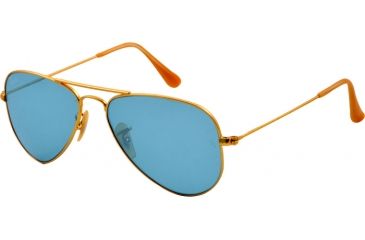 Image of Ray-Ban Aviator Small Metal RB3044 Sunglasses with No-Line Progressive Rx Prescription Lenses RB3044-112-62-52 - Lens Diameter 52 mm, Lens Diameter 52 mm, Frame Color Matte Gold