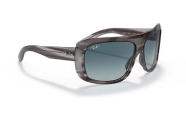 Image of Ray-Ban Blair RB2196 Sunglasses, Blue Gradient Grey Lenses, Striped Gray, 61, RB2196-13143M-61