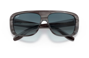 Image of Ray-Ban Blair RB2196 Sunglasses, Blue Gradient Grey Lenses, Striped Gray, 61, RB2196-13143M-61