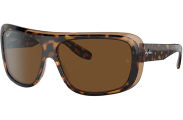 Image of Ray-Ban Blair RB2196 Sunglasses, Polarized Brown Lenses, Havana On Transparent Brown, 61, RB2196-129257-61