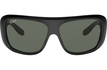 Image of Ray-Ban Blair RB2196 Sunglasses, Polarized Green Lenses, Black, 61, RB2196-901-58-61