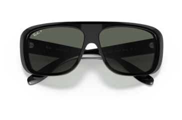 Image of Ray-Ban Blair RB2196 Sunglasses, Polarized Green Lenses, Black, 61, RB2196-901-58-61