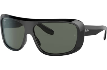 Image of Ray-Ban Blair RB2196 Sunglasses, Polarized Green Lenses, Black, 61, RB2196-901-58-61