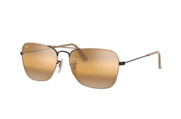 Image of Ray-Ban Caravan Prescription Sunglasses, 55mm, Light Brown/Black, RB3136-9153AG-55-SV