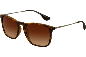 Image of Ray-Ban CHRIS RB4187 Progressive Prescription Sunglasses RB4187-856-13-5418 - Lens Diameter 54 mm, Frame Color Rubber Havana