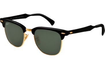 Image of Ray-Ban CLUBMASTER ALUMINUM RB3507 Single Vision Prescription Sunglasses RB3507-136-N5-51 - Lens Diameter 51 mm, Lens Diameter 51 mm, Frame Color Black/Arista
