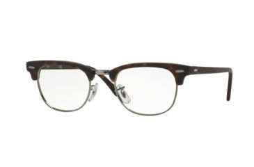 Image of Ray-Ban Clubmaster Eyeglasses RX5154 with No-Line Progressive Rx Prescription Lenses 5211-49 - Matte Dark Havana Frame