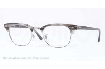 Image of Ray-Ban Clubmaster Eyeglasses RX5154 with No-Line Progressive Rx Prescription Lenses 5255-49 - Matte Stripped Grey Frame