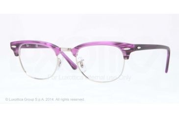Image of Ray-Ban Clubmaster Eyeglasses RX5154 with No-Line Progressive Rx Prescription Lenses 5257-49 - Matte Stripped Violet Frame