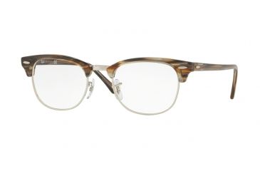 Image of Ray-Ban Clubmaster Eyeglasses RX5154 with No-Line Progressive Rx Prescription Lenses 5749-49 - Brown Grey Stripped Frame