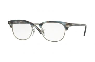 Image of Ray-Ban Clubmaster Eyeglasses RX5154 with No-Line Progressive Rx Prescription Lenses 5750-49 - Blue/grey Stripped Frame