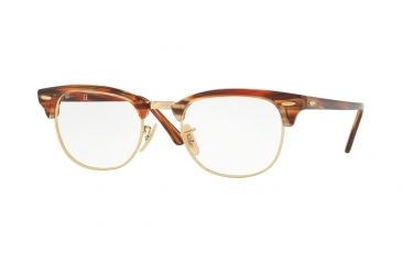 Image of Ray-Ban Clubmaster Eyeglasses RX5154 with No-Line Progressive Rx Prescription Lenses 5751-49 - Brown/beige Stripped Frame