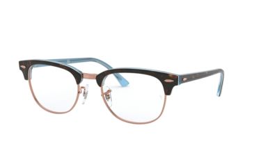 Image of Ray-Ban Clubmaster Eyeglasses, 49mm, Top Havana On Light Blue, RX5154-5885-49-PRO