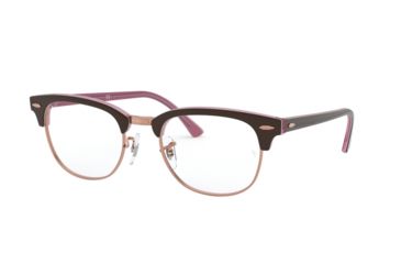 Image of Ray-Ban Clubmaster Eyeglasses, 49mm, Top Brown On Opal Pink, RX5154-5886-49-PRO