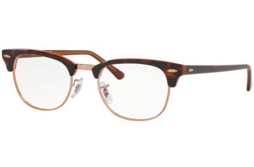 Image of Ray-Ban Clubmaster Eyeglasses, 51mm, Top Havana On Brown, RX5154-5884-51-PRO