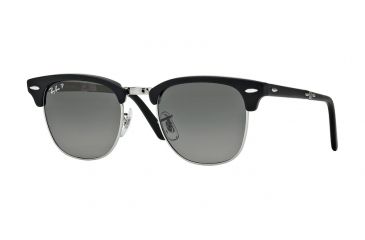 Image of Ray-Ban CLUBMASTER FOLDING RB2176 Sunglasses 901SM8-51 - Matte Black Frame, Polar Grey Gradient Lenses