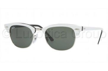 Image of Ray-Ban Clubmaster II Bifocal Sunglasses RB2156 with Lined Bi-Focal Rx Prescription Lenses RB2156-956-4921 - Frame Color: Top White On Black, Lens Diameter: 49 mm