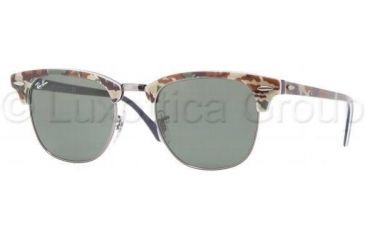 Image of Ray-Ban Clubmaster Sunglasses RB3016 1069-4921 - Top Camo Green On Blue Crystal Green