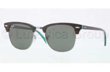 Image of Ray-Ban Clubmaster Sunglasses RB3016 1127-4921 - Top Shiny Havana Frame, Gray Green Lenses
