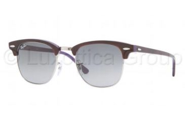 Image of Ray-Ban Clubmaster Sunglasses RB3016 112871-4921 - Top Shiny Havana on Violet Frame, Crystal Gray Gradient Lenses