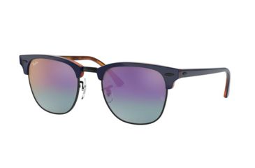 Image of Ray-Ban Clubmaster Sunglasses RB3016 1278T6-49 - , Blue Mirror Gradient Fucsia Lenses