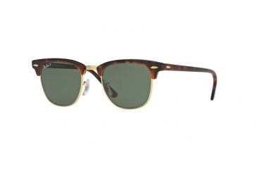 Image of Ray-Ban Clubmaster Prescription Sunglasses RB3016 RB3016-990-58-49 - Lens Diameter 49 mm, Frame Color Red Havana
