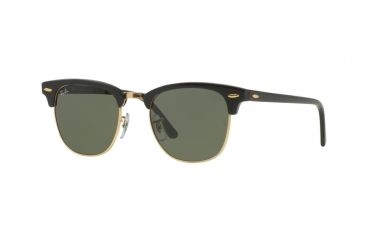 Image of Ray-Ban Clubmaster Sunglasses RB3016 W0365E-49 - Ebony/Arista Frame, Green Lenses
