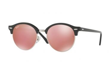 Image of Ray-Ban CLUBROUND RB4246F Progressive Prescription Sunglasses RB4246F-1197Z2-53 - Lens Diameter 53 mm, Frame Color Top Wrinkled Black On Black