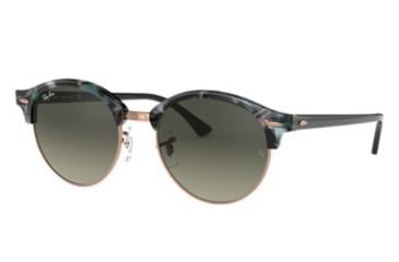 Image of Ray-Ban CLUBROUND RB4246F Progressive Prescription Sunglasses, 53mm, Spotted Grey/Green, RB4246F-125571-53-PRO