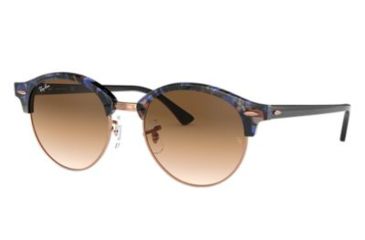 Image of Ray-Ban CLUBROUND RB4246F Progressive Prescription Sunglasses, 53mm, Spotted Brown/Blue, RB4246F-125651-53-PRO