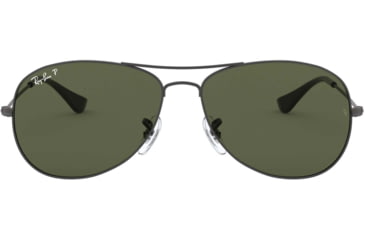 Image of Ray-Ban Cockpit Sunglasses RB3362 004-58-5914 - Gunmetal Frame, Crystal Green Polarized Lenses,