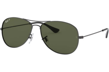 Image of Ray-Ban Cockpit Sunglasses RB3362 004-58-5914 - Gunmetal Frame, Crystal Green Polarized Lenses,