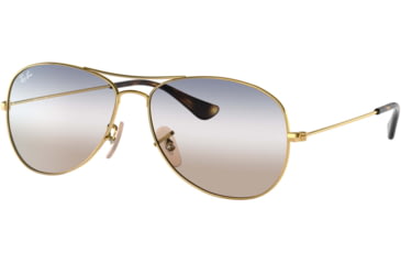Image of Ray-Ban Cockpit Sunglasses RB3362, Clear Gradient Blue Lenses, Arista, 56, RB3362-001-GD-56