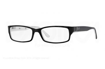 Image of Ray-Ban Eyeglasses RX5114 with Rx Prescription Lenses 2097-52 - Black/White Frame