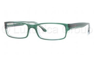 Image of Ray-Ban Eyeglasses RX5114 with Rx Prescription Lenses 5162-5216 - Dark Green on Transparent Frame, Demo Lens Lenses