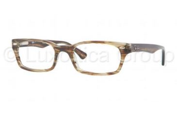 Image of Ray-Ban Eyeglasses RX5150 with Rx Prescription Lenses 5164-4819 - Transparent Beige Brown Frame, Demo Lens Lenses