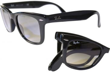 Image of Ray-Ban Folding Wayfarer Bifocal Sunglasses RB4105 with Lined Bi-Focal Rx Prescription Lenses RB4105-601S68-5022 - Lens Diameter 50 mm, Frame Color Matte Black